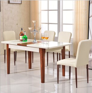 餐桌椅组合 餐厅家具套装 客厅现代简约可伸缩环保烤漆餐桌椅组合