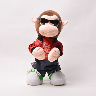 猴年包邮新款电动音乐益智眼镜猴子摇摆站立儿童宝宝毛绒玩具礼物