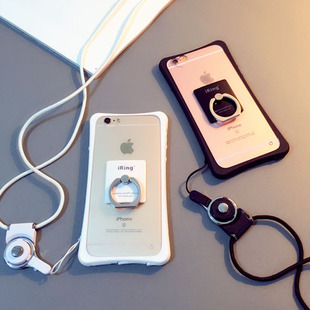 潮牌iPhone6s手机壳 苹果6plus硅胶套 带支架挂脖绳防摔防尘塞4.7