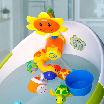 儿童洗澡玩具婴儿宝宝喷水海豚戏水小龟捏捏叫小黄鸭向日葵花洒潮