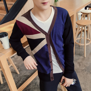 秋季学生针织衫长袖2016休闲开衫修身青少年外套潮流韩版上衣