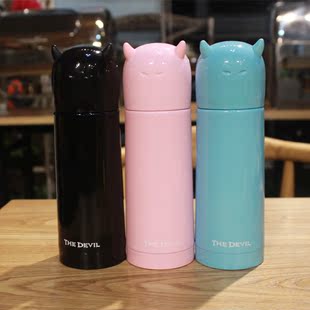 韩国女士时尚恶魔眼不锈钢水杯保温瓶创意便携个性男女士保温杯子