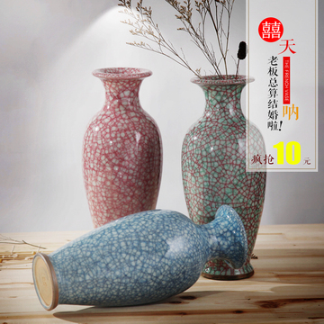 景德镇陶瓷花瓶摆件客厅装饰品 现代简约新房婚庆家居仿古工艺品
