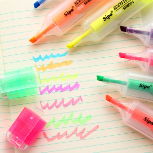 创意文具 彩色香味糖果色荧光标记笔 8007 荧光笔 水彩笔 记号笔
