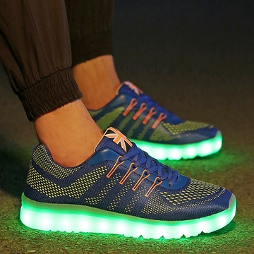 新品发光男鞋USB充电LED七彩灯夜光鞋荧光鞋板鞋学生舞鞋男