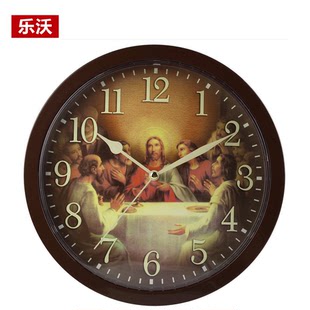 【夜抢购】乐沃10英寸儿童基督教卧室书房静音卡通创意挂钟表