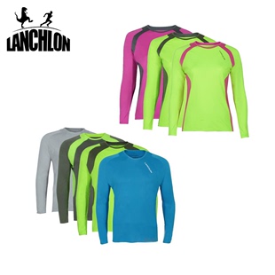 Lanchlon 2015春季男女跑步马拉松长袖 排汗速干透气圆领运动T恤