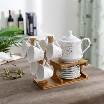 咖啡具套装 陶瓷结婚礼品 欧式咖啡杯套装 骨瓷英式下午茶具套装