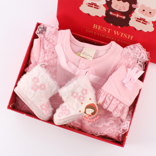 新生儿礼盒公主服装用品套装婴儿礼盒礼品宝宝满月礼服百日礼物