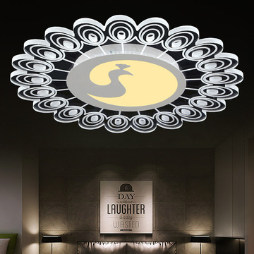 新品孔雀开屏客厅吸顶灯LED无极调光卧室 餐厅酒店客房灯韦勒灯饰