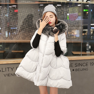 2016冬季韩范中长款羽绒棉衣女面包服个性时尚款式斗篷不规则外套