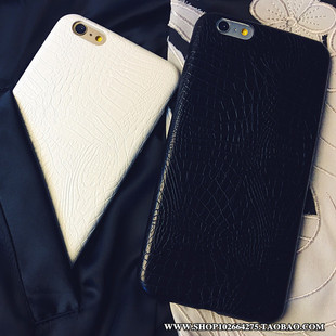 新款iphone6s鳄鱼纹手机壳苹果6plus商务简约皮质7p手机壳软情侣