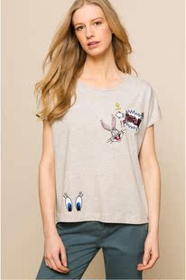 特！ 单独发！可爱卡通兔八哥和崔弟刺绣百搭显瘦蝙蝠袖T恤