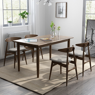 实木餐桌椅组合北欧日式餐桌大小户型现代简约白蜡木原木餐厅家具