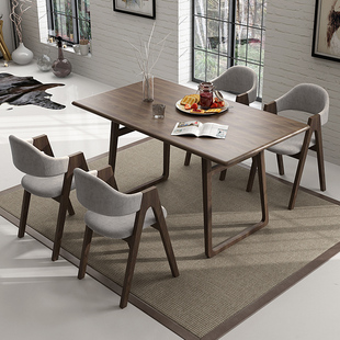 实木餐桌椅组合北欧日式风原木餐桌椅组合白蜡木大小户型餐厅家具