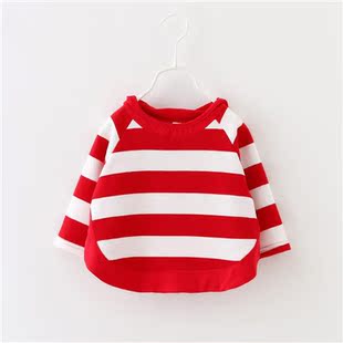 女宝宝长袖T恤春秋纯棉打底衫娃娃领上衣婴幼儿童装秋衣0-1-2-3岁