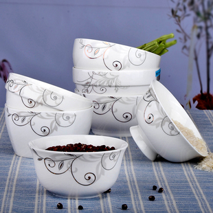 家用饭碗陶瓷碗4.5英寸小碗创意个性韩式方碗中式高脚碗吃饭单碗
