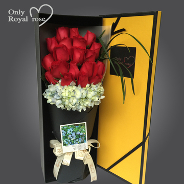 杭州鲜花速递19朵红玫瑰花束礼盒花生日鲜花预订同城花店送花上门
