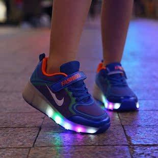 男童暴走鞋儿童单轮自动款LED带灯发光鞋女童爆走鞋有轮子轮滑鞋