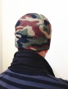 出口欧洲户外军训拓展野外迷彩双层摇粒绒冬季保暖男女套头帽子