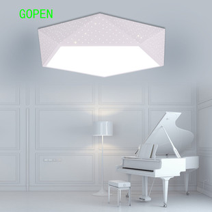 现代简约创意遥控几何LED吸顶灯个性小卧室客厅餐厅温馨灯具 包邮