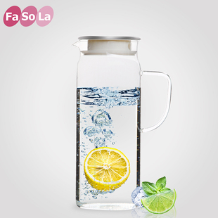 日本FaSoLa冷水壶 凉水壶玻璃水壶凉水杯耐热大容量凉茶壶果汁壶