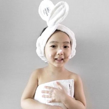 【天天特价】韩国兔耳洗脸束发巾运动束发带卡通法兰绒束发带