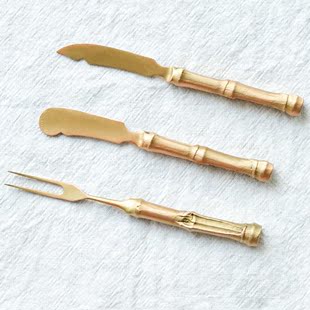 现货 美国Michael Michaud Table Art竹系列水果叉甜品刀黄油刀