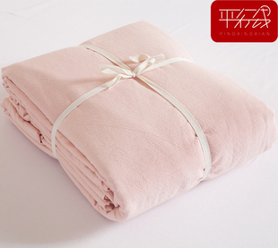 无印良品水洗棉被套被罩简约纯色单双人纯棉单被套1.5 1.8米被罩