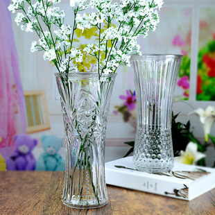 包邮玫瑰水培转运富贵竹插花台面花器 客厅大号透明玻璃花瓶摆件