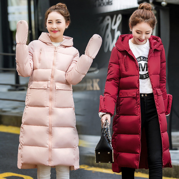 2016冬季韩版大码过膝羽绒棉服女装修身加厚中长款情侣装棉衣外套