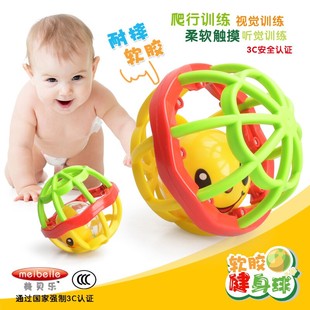 新生儿婴儿0-1岁牙胶手摇铃软球宝宝手抓球益智玩具3-6-12个月