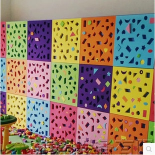 包邮 EVA泡沫拼插益智区角积木 幼儿园墙面软体形状配对创意比拼