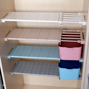 衣柜收纳分层隔板厨房免钉置物架橱柜浴室可伸缩分隔层架宿舍神器