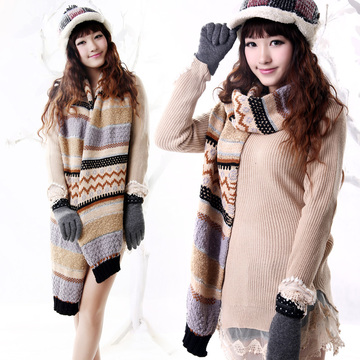 围巾冬季 2016韩范新款时尚英伦条纹仿羊绒长款学生女款保暖围脖