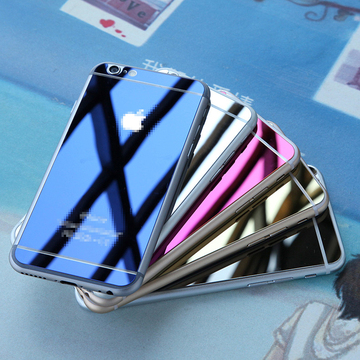 iphone5S/6s/7彩色钢化膜电镀金属 4.7镜面苹果7plus手机贴膜