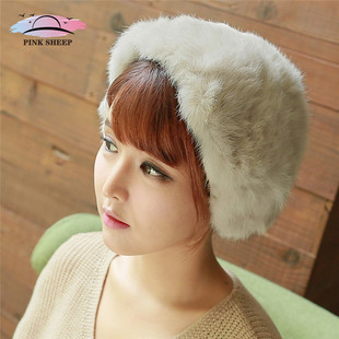 兔毛耳包 女士韩国版冬季粉色绵羊耳捂 保暖护耳毛绒纯色耳套耳罩