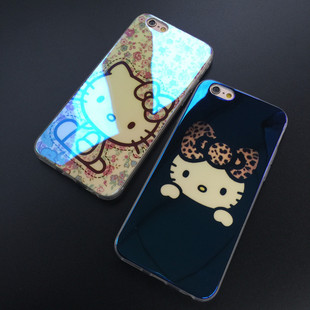 卡通hello kitty苹果iPhone7手机壳6splus保护套镭射KT猫5s软壳女