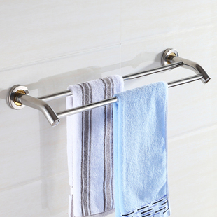 浴室不锈钢毛巾架毛巾单杆双杆卫浴巾挂浴巾架卫生间毛巾杆挂件