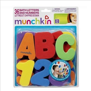Munchkin麦肯齐 麦肯奇洗澡戏水玩具 宝宝26个英文字母+10数字贴