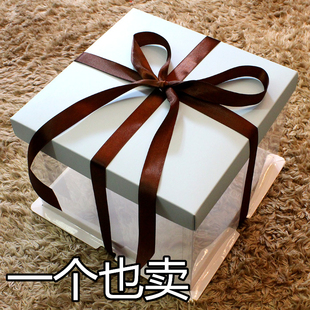 透明生日蛋糕盒子 6寸8寸10寸烧烤炉纸塑定制模具 塑料包装盒包邮