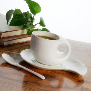 包邮 创意骨瓷咖啡杯碟套装 欧式陶瓷茶水杯 咖啡杯配碟送小勺