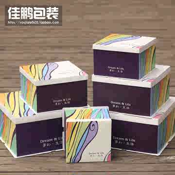 紫色梦幻6寸蛋糕盒8寸生日烘焙包装盒子定做10寸12寸14寸慕斯盒子